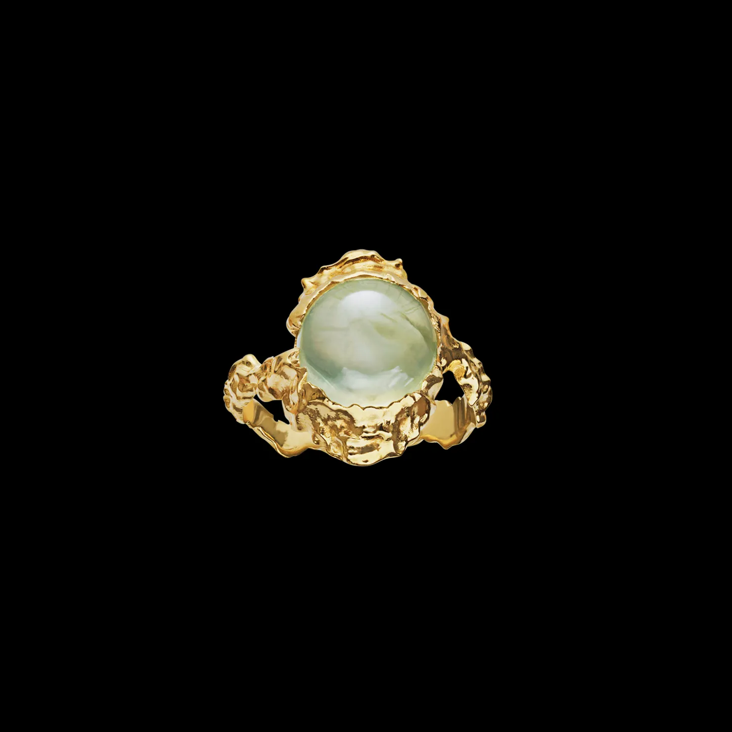 Maanesten Gudinde Ring Prehnit Flash Sale