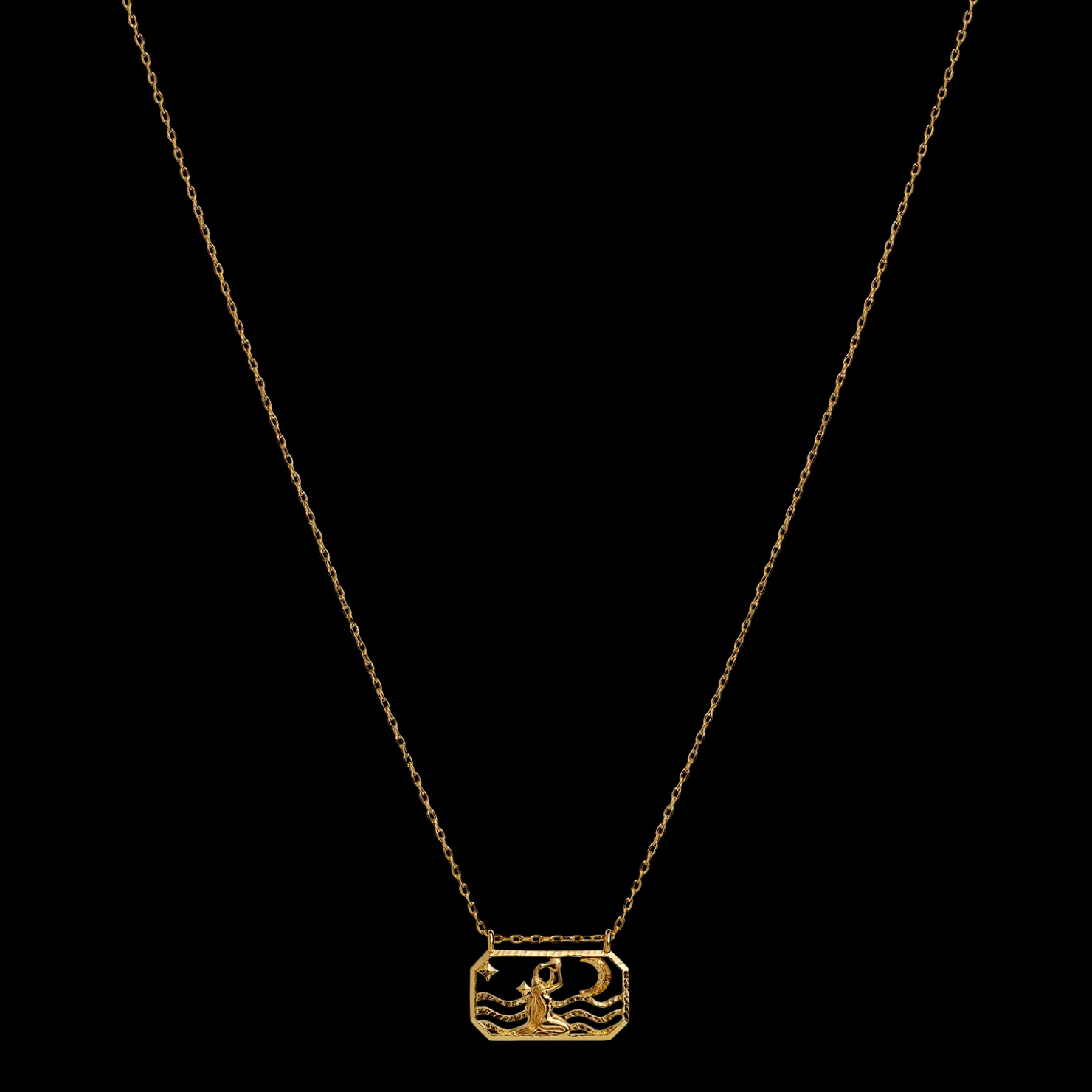 Maanesten Zodiac Aquarius Halskæde 20. Jan - 18. Feb Best Sale